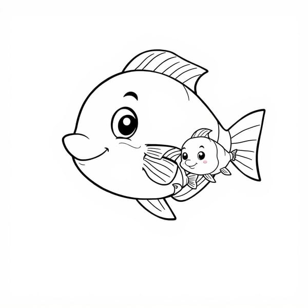 Desenho de peixes para colorir para imprimir e colorir - imagem 4