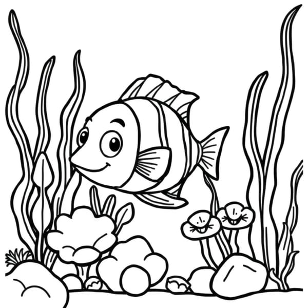 Desenho de peixes para colorir para imprimir e colorir - imagem 5