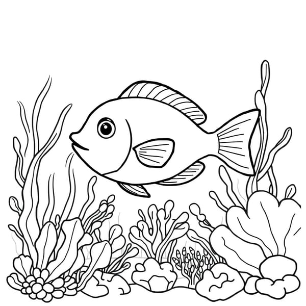 Desenho de peixes para colorir para imprimir e colorir - imagem 11