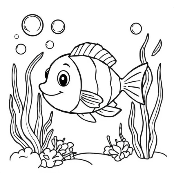 Desenho de peixes para colorir para imprimir e colorir - imagem 12
