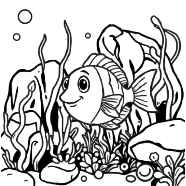 Desenho de peixes para colorir para imprimir e colorir - imagem 13