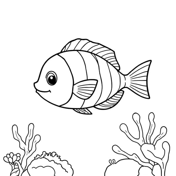 Desenho de peixes para colorir para imprimir e colorir - imagem 14