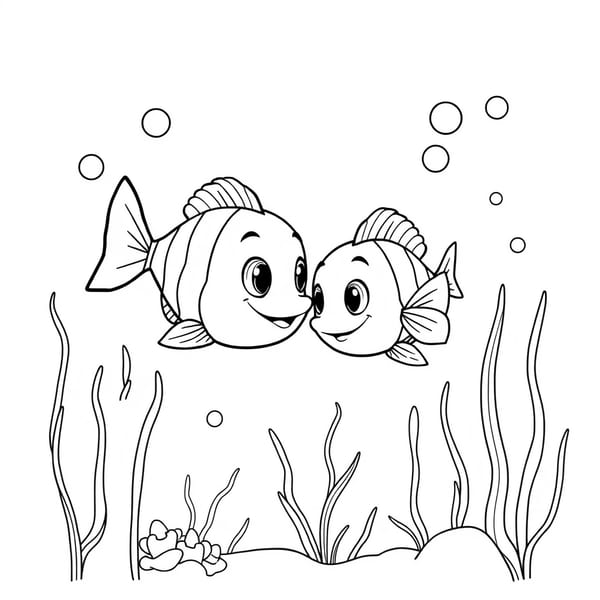 Desenho de peixes para colorir para imprimir e colorir - imagem 15