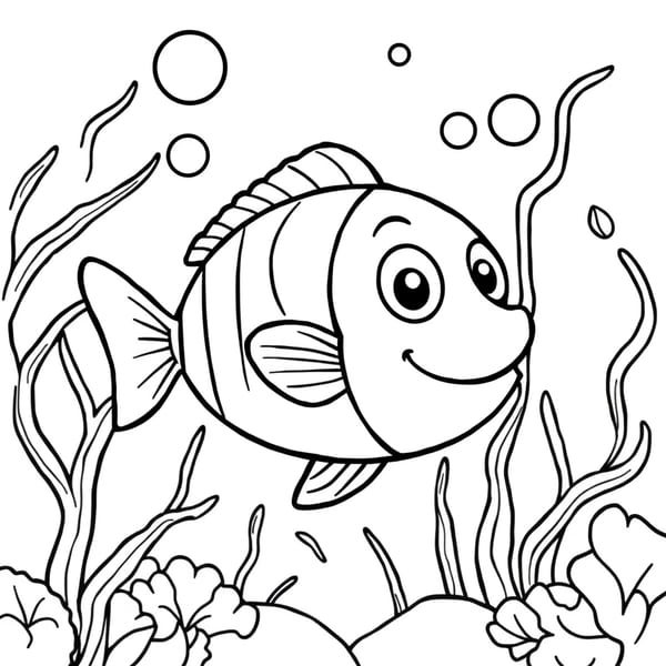 desenho de peixes para colorir