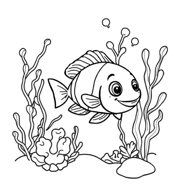 Desenho de peixes para colorir para imprimir e colorir - imagem 17