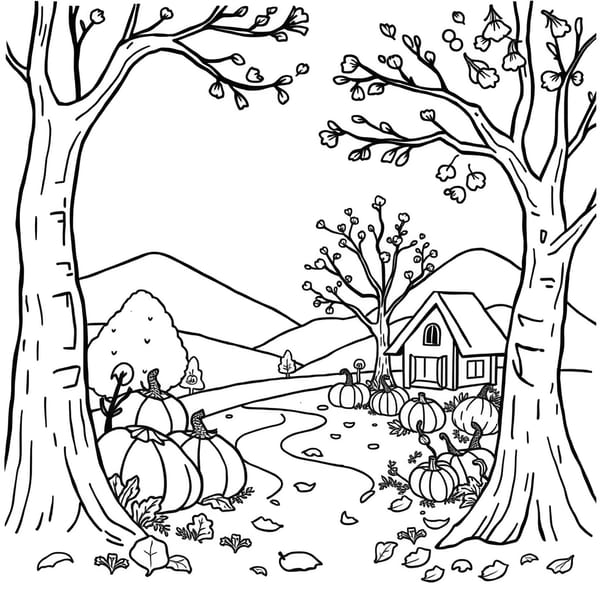 desenhos de outono para colorir para imprimir e colorir - imagem 4