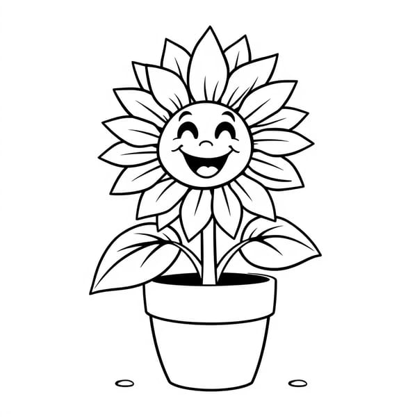 Desenhos de girassol para colorir para imprimir e colorir - imagem 2