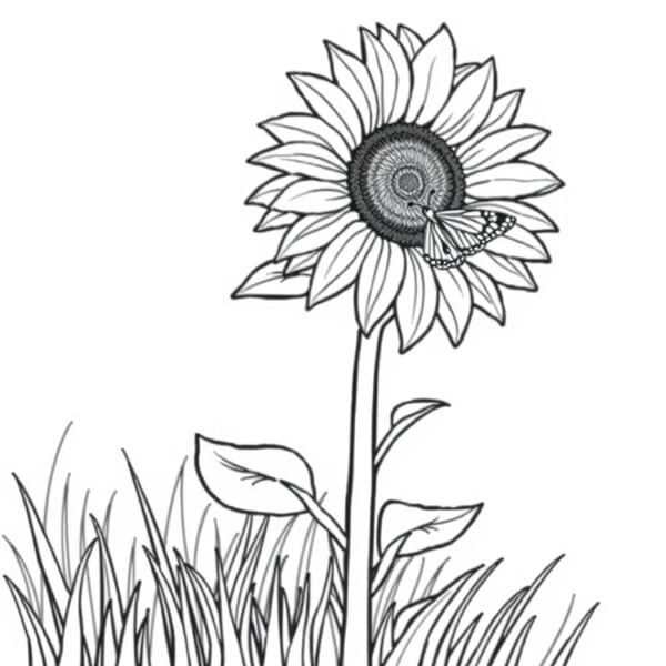 Desenhos de girassol para colorir para imprimir e colorir - imagem 3