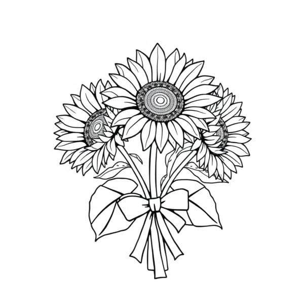 Desenhos de girassol para colorir para imprimir e colorir - imagem 4